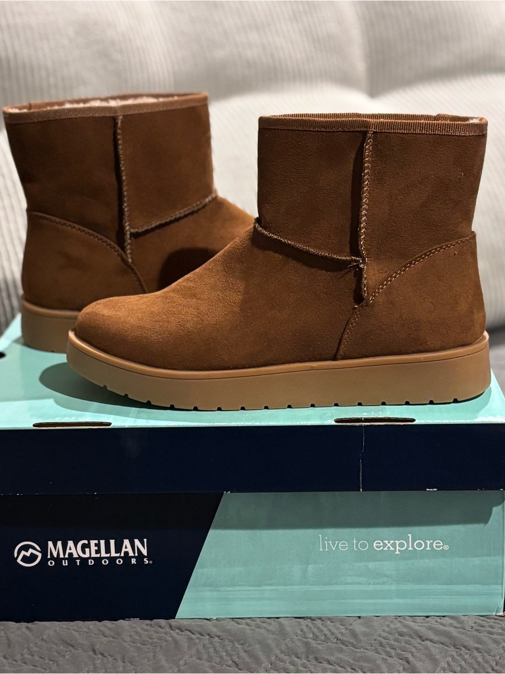 Magellan Outdoors Women’s Chestnut Suede Short Winter Boots